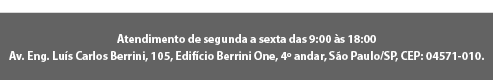 Atendimento por telefone ligue: 11 4950-9400 - Segunda a sexta das 9:00 às 18:00